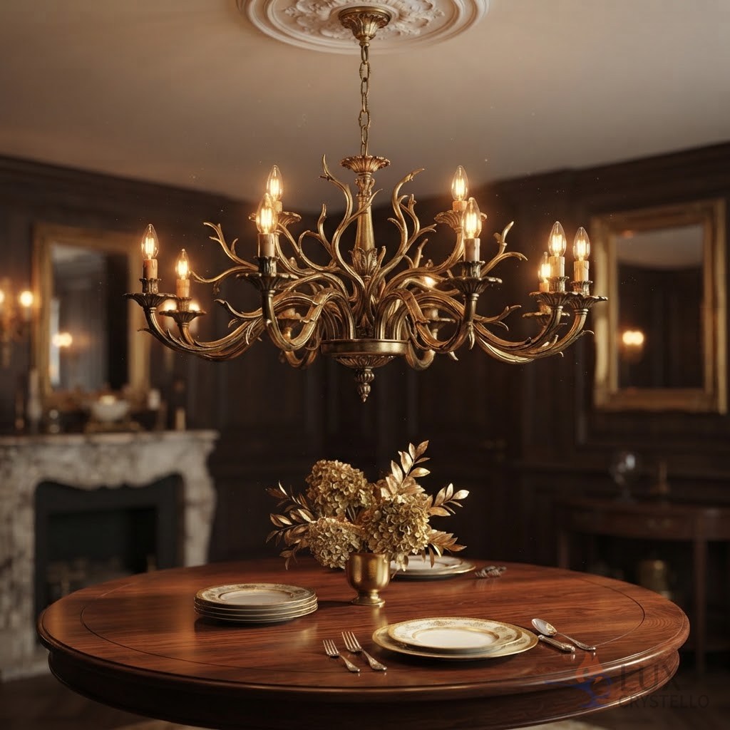 napoleon style brass branch chandelier