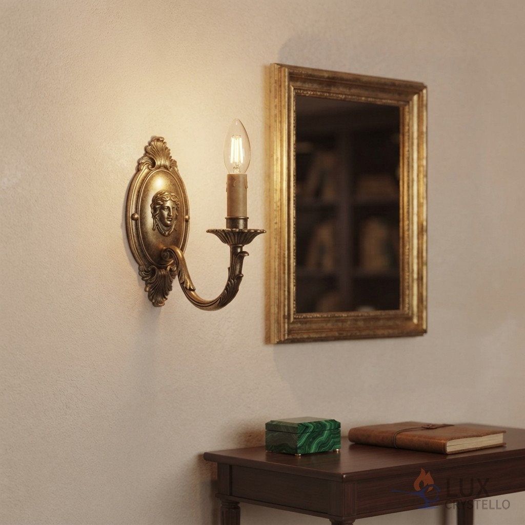 napoleon style brass wall mounted light