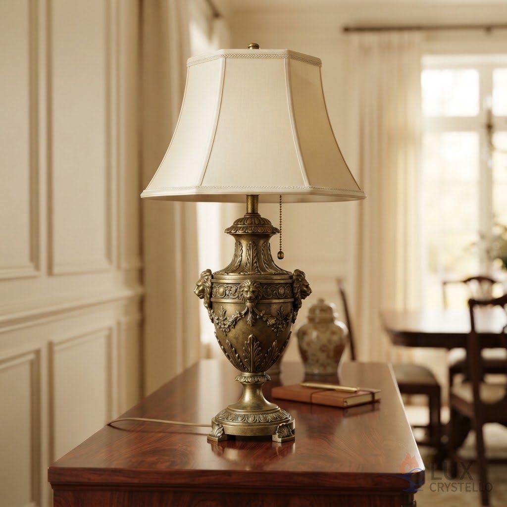 palace style brass table lamp