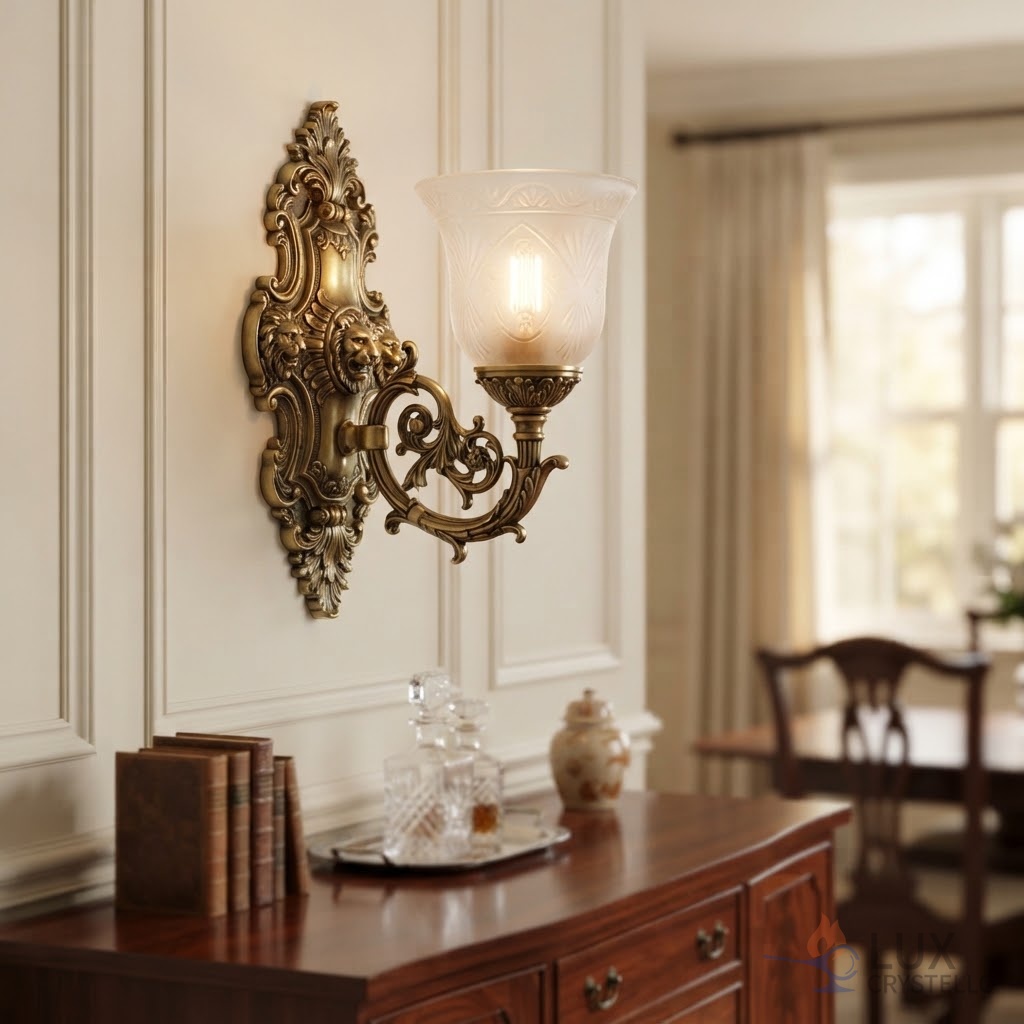 palace style brass wall light