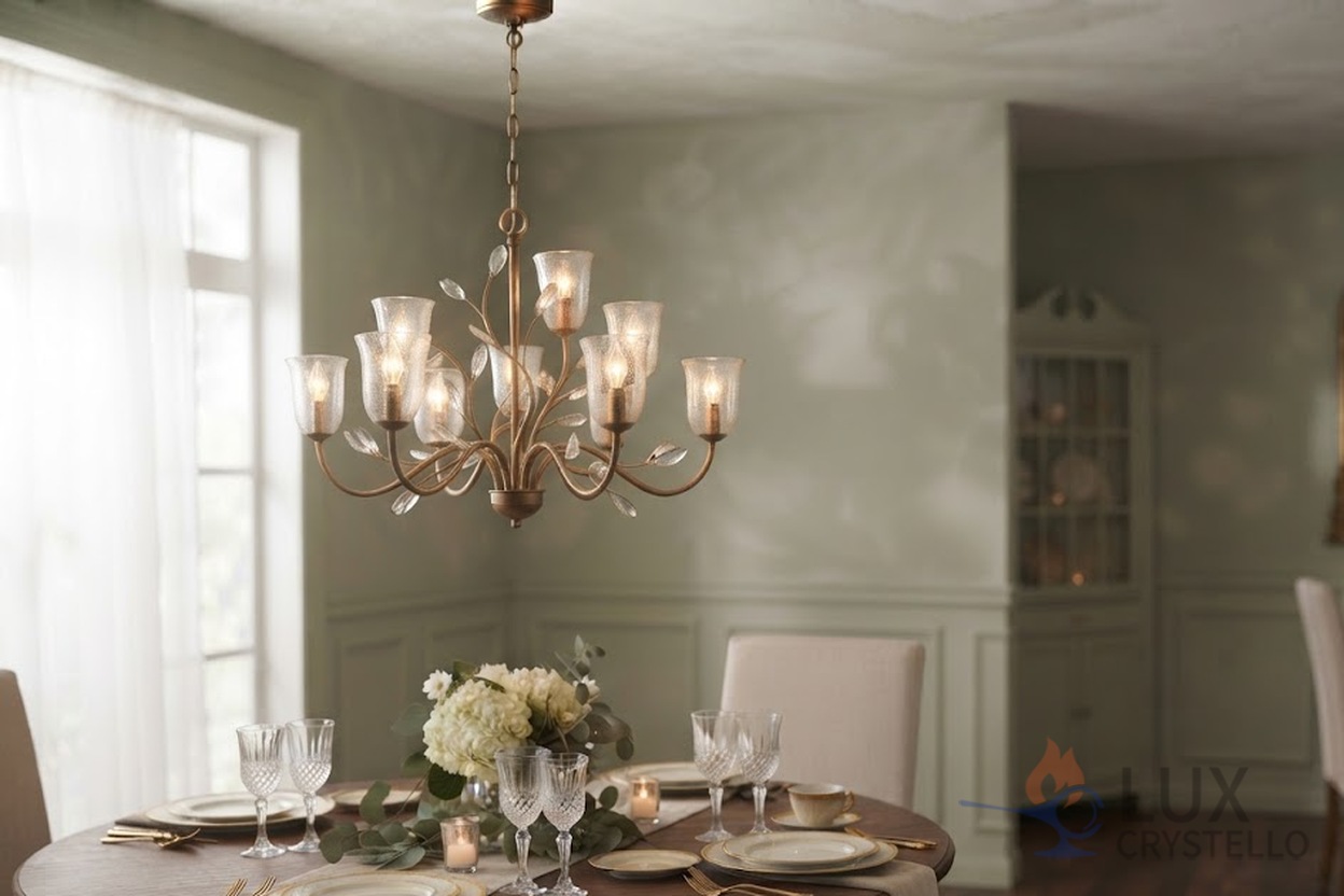 seeded glass chandelier